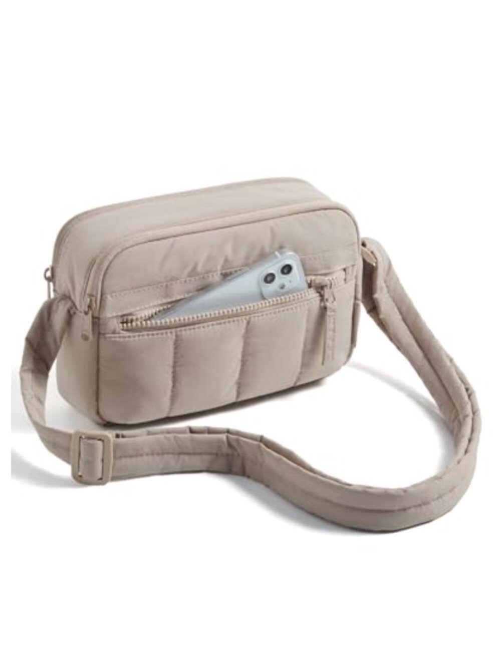RFID Blocking Puffy Nylon Crossbody Bag Lightweight Travel Purse